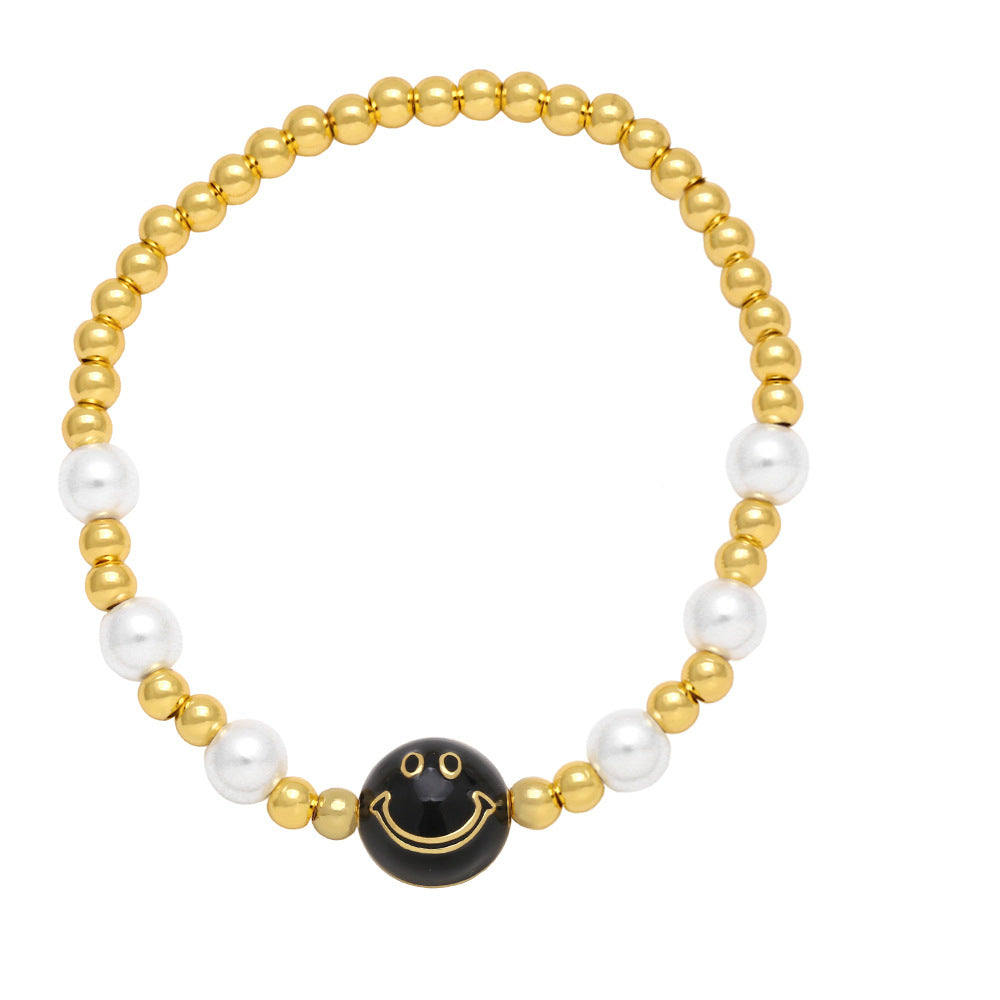 Brazalete de cordón elástico con cuentas con cuentas